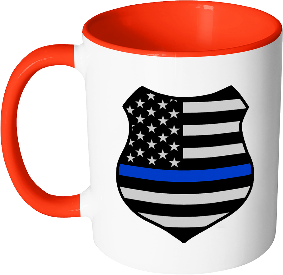 Thin Blue Line American Flag Shield Mug - Tokyo Ghoul Coffee Cup (1024x1024)