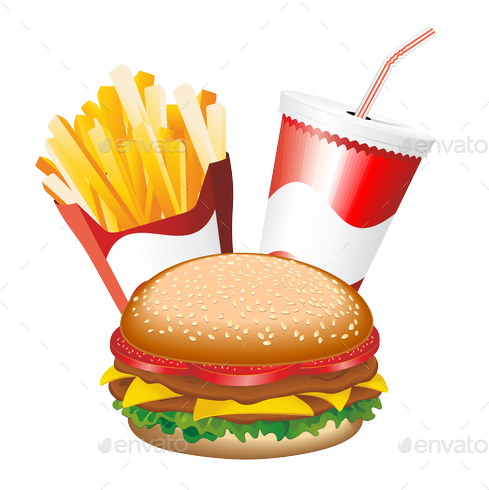 Fast Food Hamburger Fries And Drink Menu Preview Png - Fast Food Hamburger Fries And Drink Pillow Case (500x500)