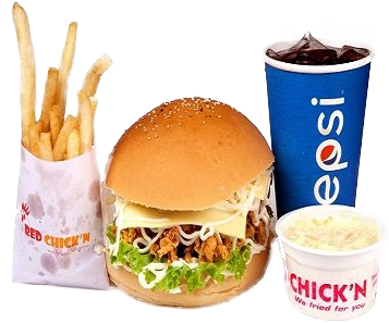 Zinger Burger With Cheese, French Fries 1, Soft Drinks - Burger With Colddrinks Hd Png (400x350)