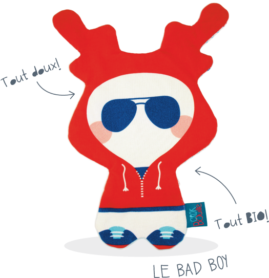 Doudou Plat Bad Boy 100% Coton Bio 16€ - Cartoon (572x567)
