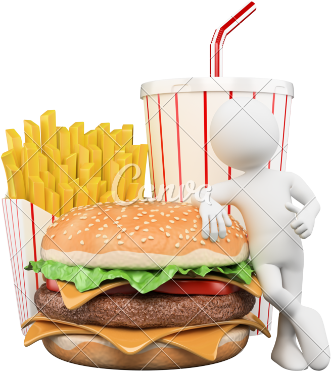 Hamburger Fries Drink - Hamburguesa Con Patatas Y Bebida (733x800)