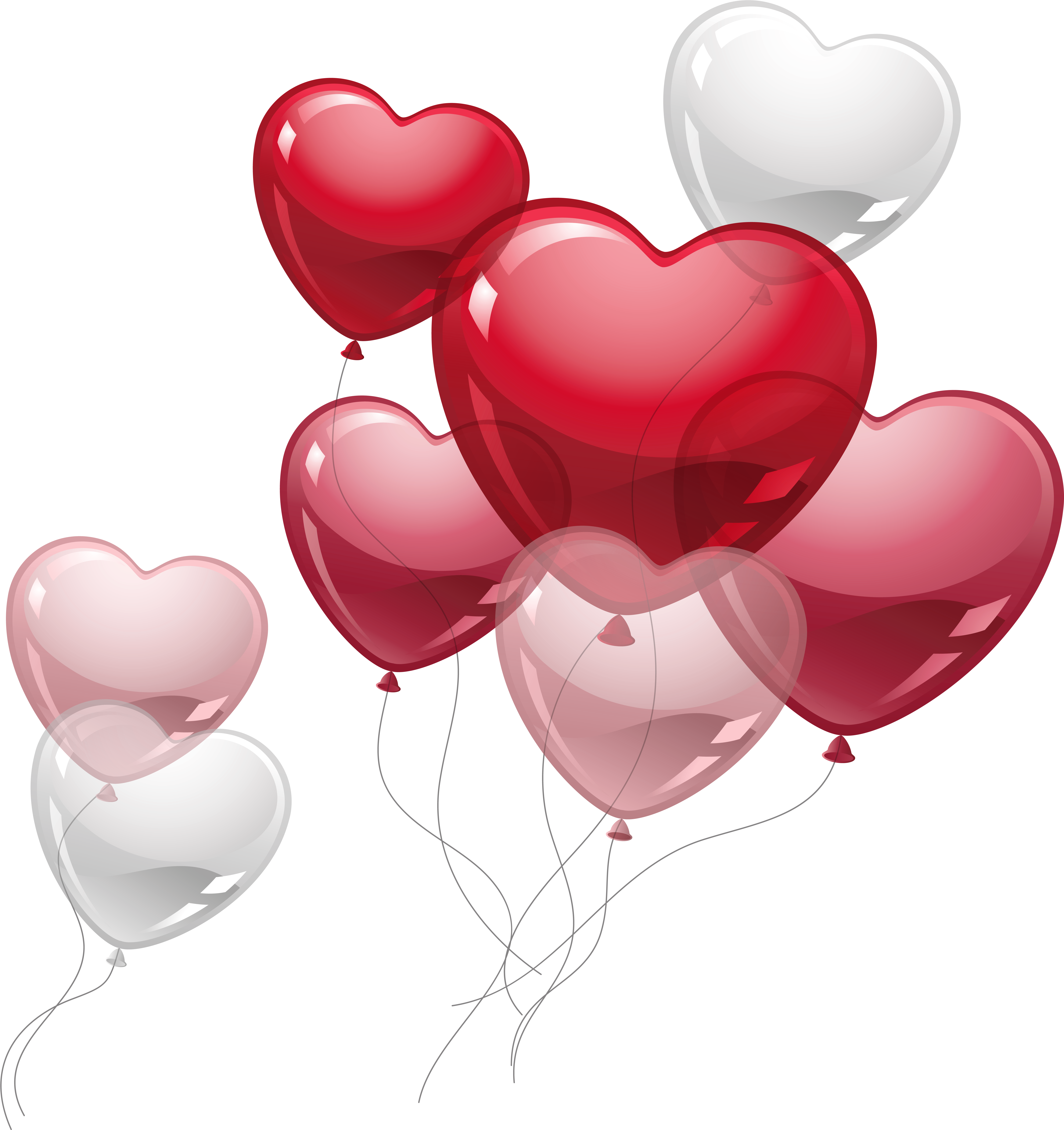 Hearts Clipart Pretty Heart - Heart Balloons Clipart (6329x6702)
