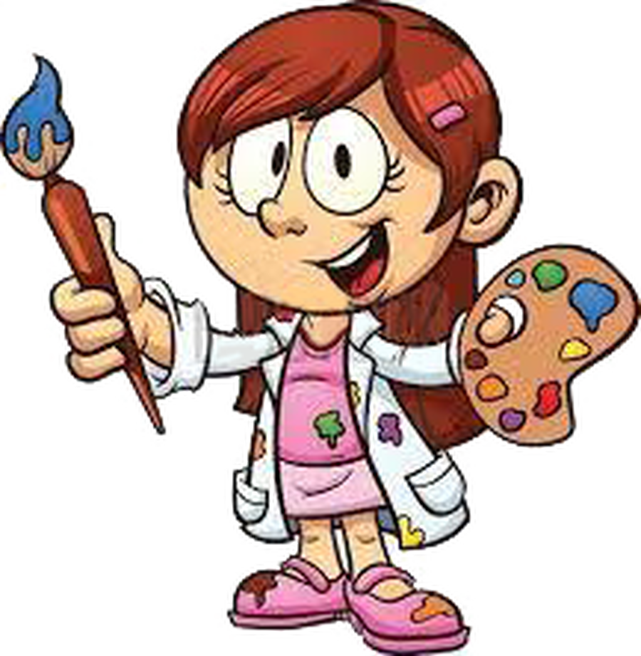 Art, Craft And Design Embody Some Of The Highest Forms - Painting Girl Cartoon (900x921)