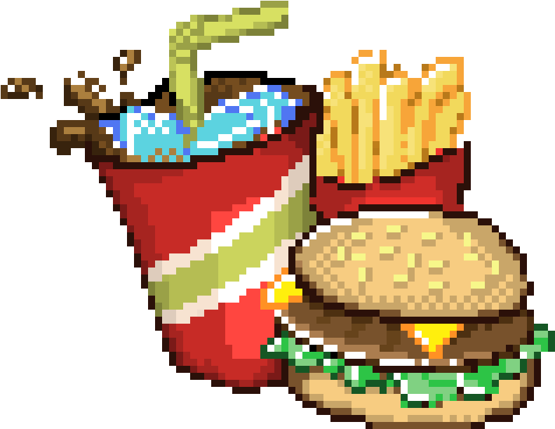Fast Food Maker - Food Cross Stitch Pattern Grid (890x650)