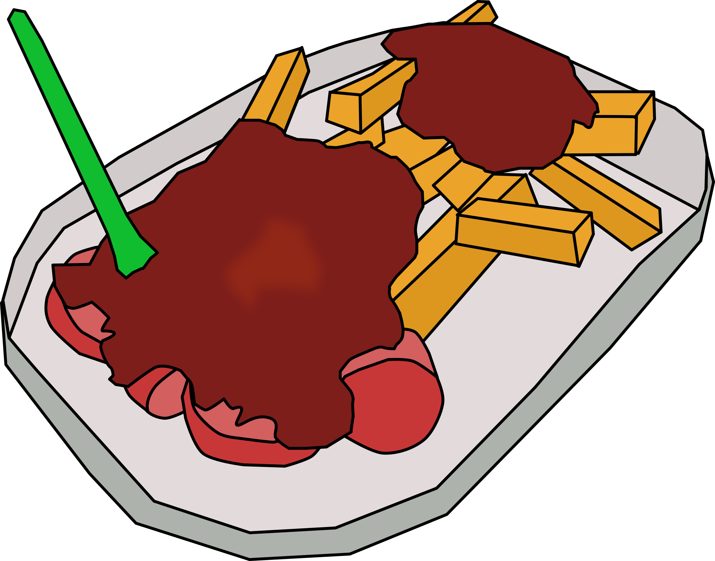 Currywurst Bratwurst French Fries German Cuisine Clip - Currywurst Bratwurst French Fries German Cuisine Clip (2400x1885)