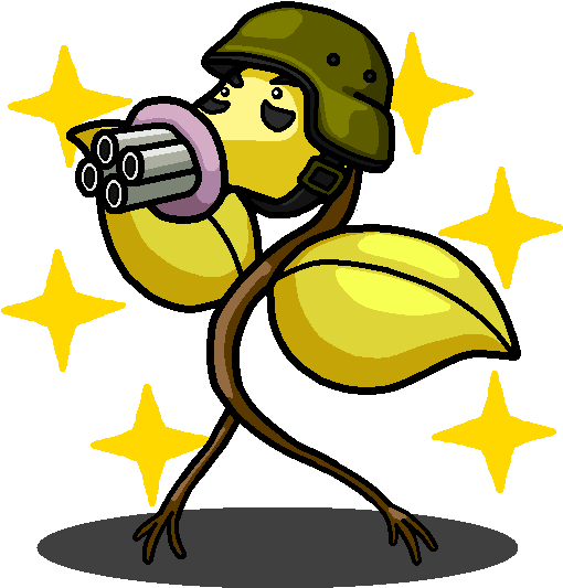 Shiny Bellsprout Gatling Pea By Shawarmachine - Gatling Pea Plants Vs Zombies (600x600)