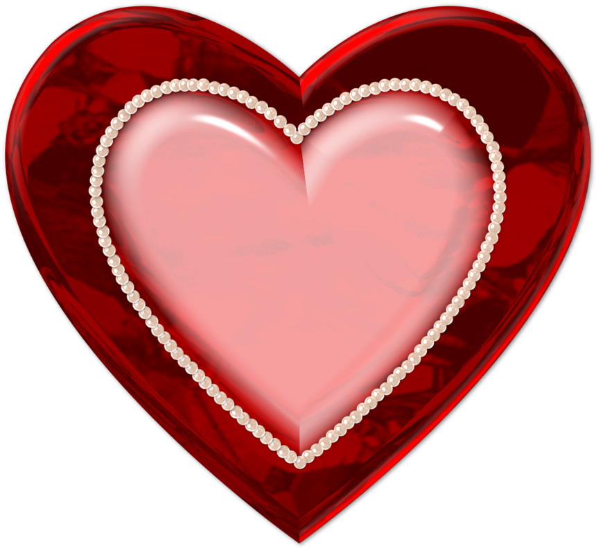 Red Shiny Heart With Pearls By Lashonda1980 - Pearl (1000x800)