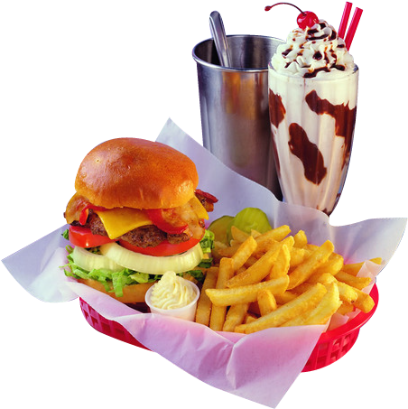 Milkshake Hamburger Cheeseburger French Fries Cuisine - Milkshake Hamburger Cheeseburger French Fries Cuisine (500x613)