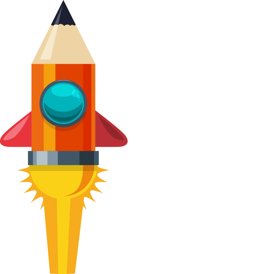 Pencil Rocket Illustration - Pencil Rocket Illustration (950x928)