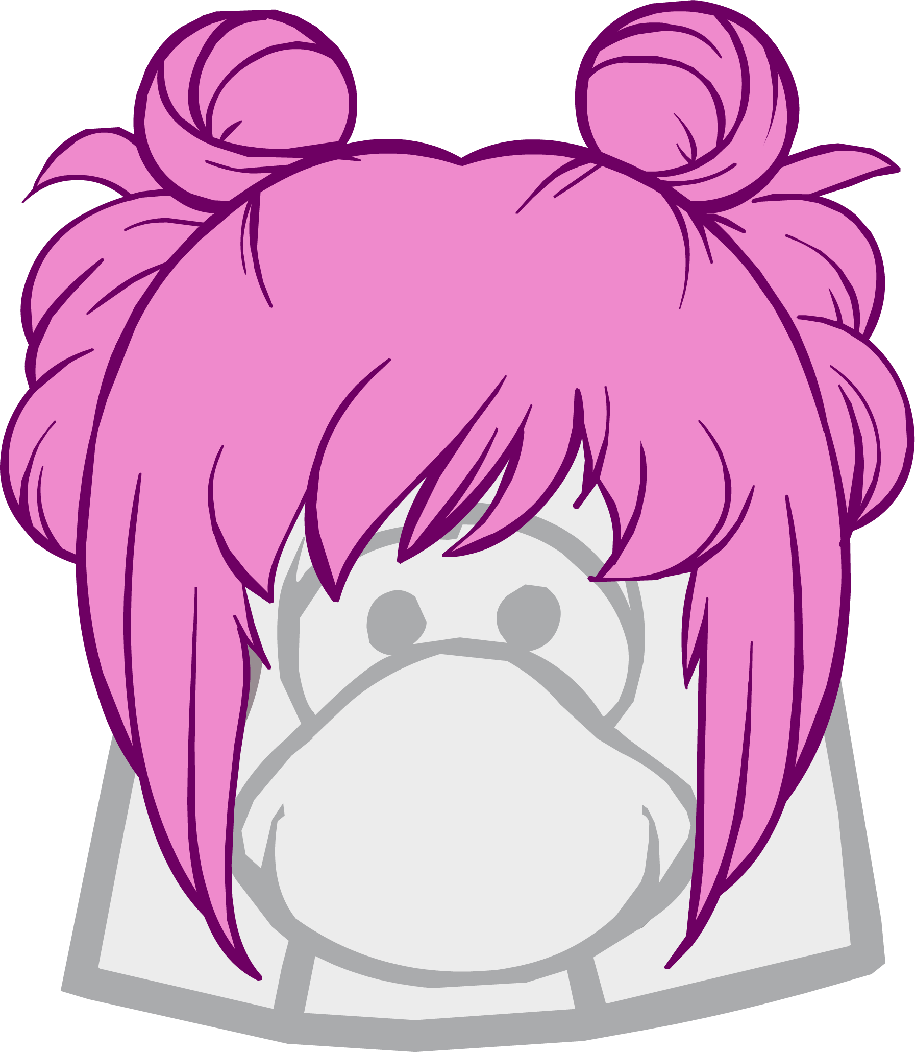 The Curly Pie Clothing Icon Id - Club Penguin Wigs (1793x2060)