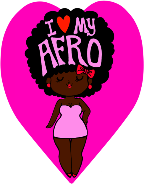 Afro Textured Hair - Afro (538x700)