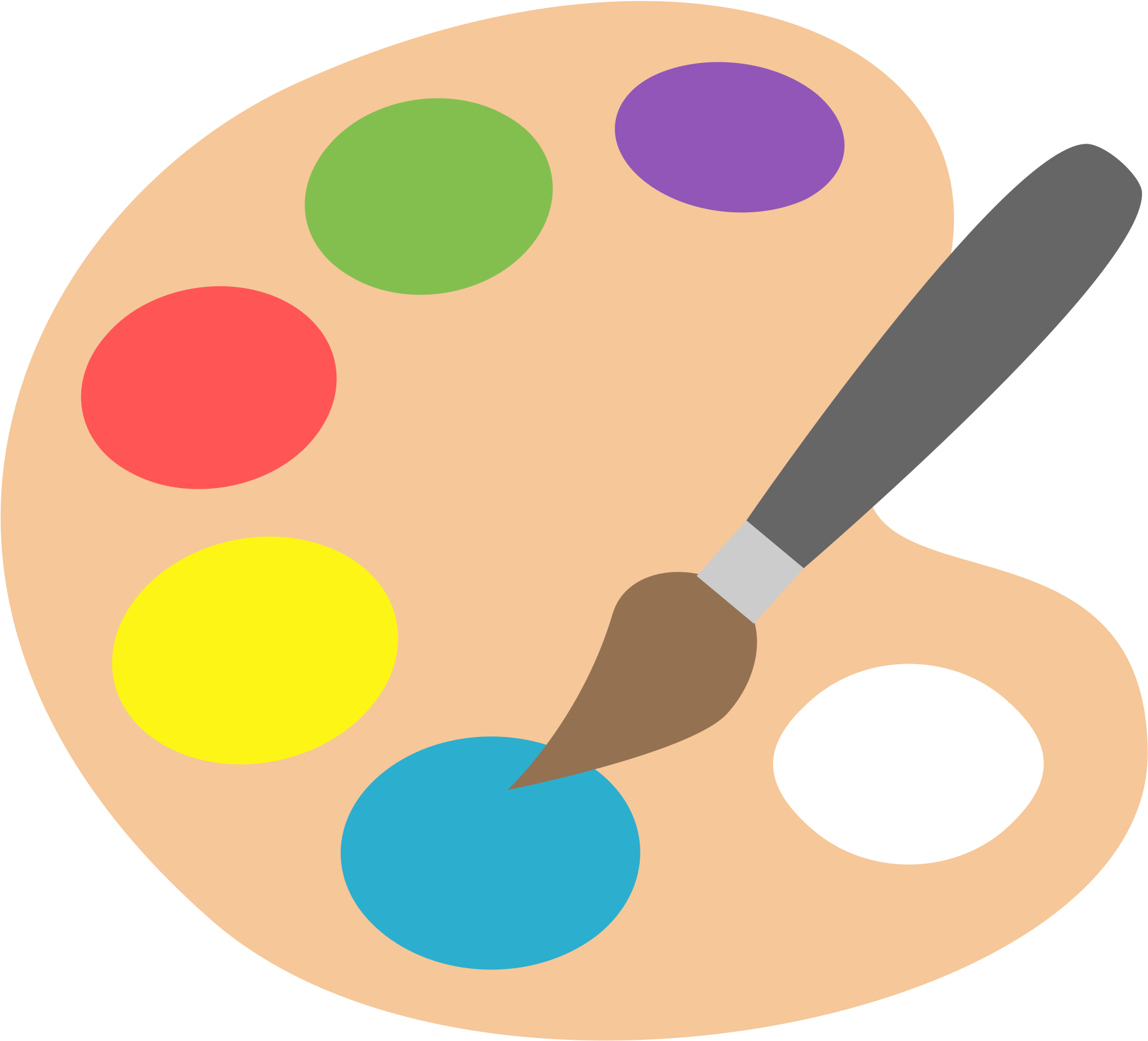 Paintbrush And Palette Clipart 27, Buy Clip Art - Painting Emoji Png (2000x2000)