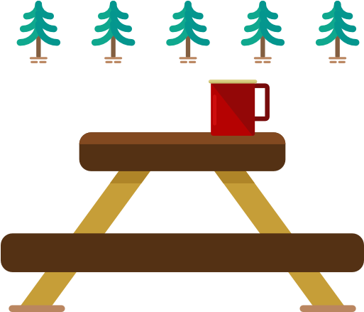 Picnic Table Clipart Illustration Png - Clip Art Camping Picnic Table (512x512)