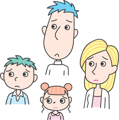 Disappointed Clipart - Sad Family Clipart (397x400)