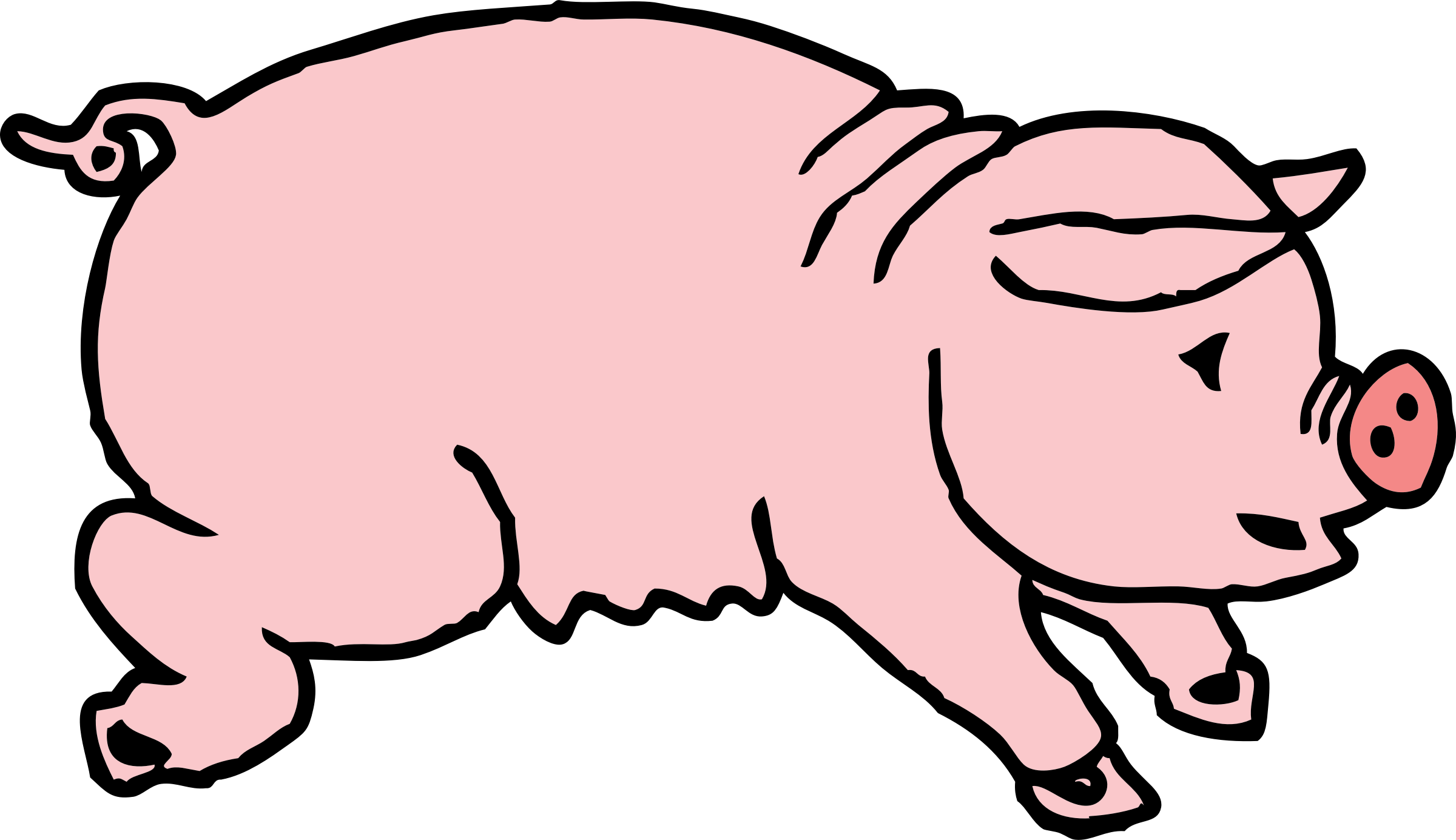 Clipart - Piggie - Custom Cartoon Pig Throw Blanket (960x553)