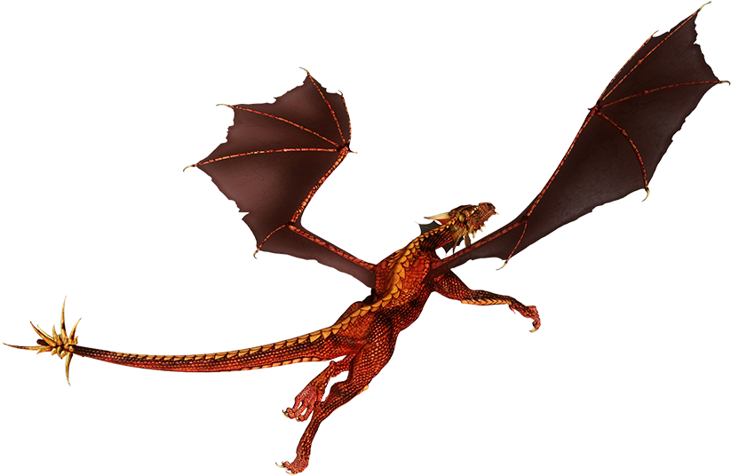 Flying Dragon Red - Red Dragon In Flight (886x601)