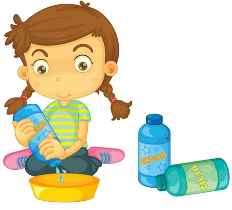 Child Cleaning Cartoon Clip Art - Child Cleaning Cartoon Clip Art (600x450)