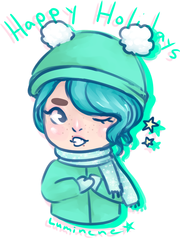 Wishing Y'all Happy Winter Festivities By Luminene - Cartoon (642x849)