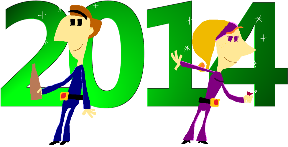 Happy 2014 From Victor Volt And Anita Knight By Victorvoltfan1 - Cartoon (1024x531)