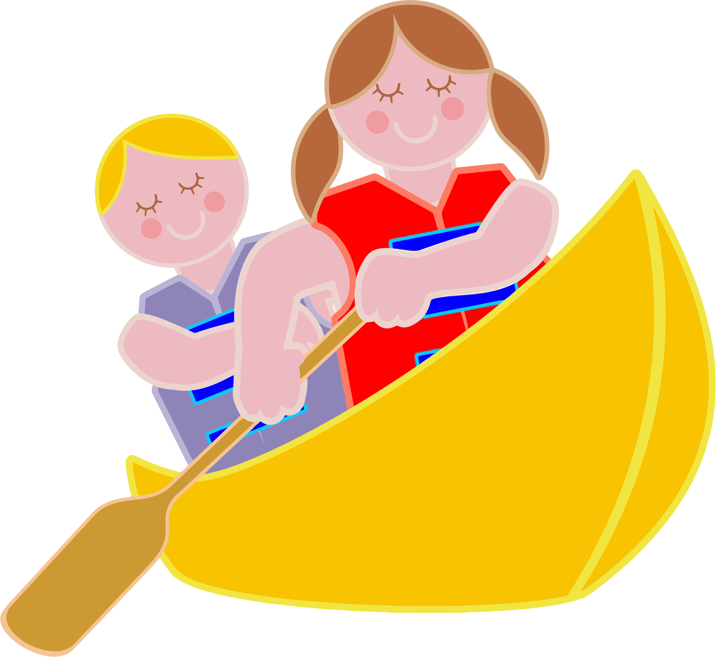 Boat Clipart Kid Canoe - Boy And Girl In Canoe (2323x2133)