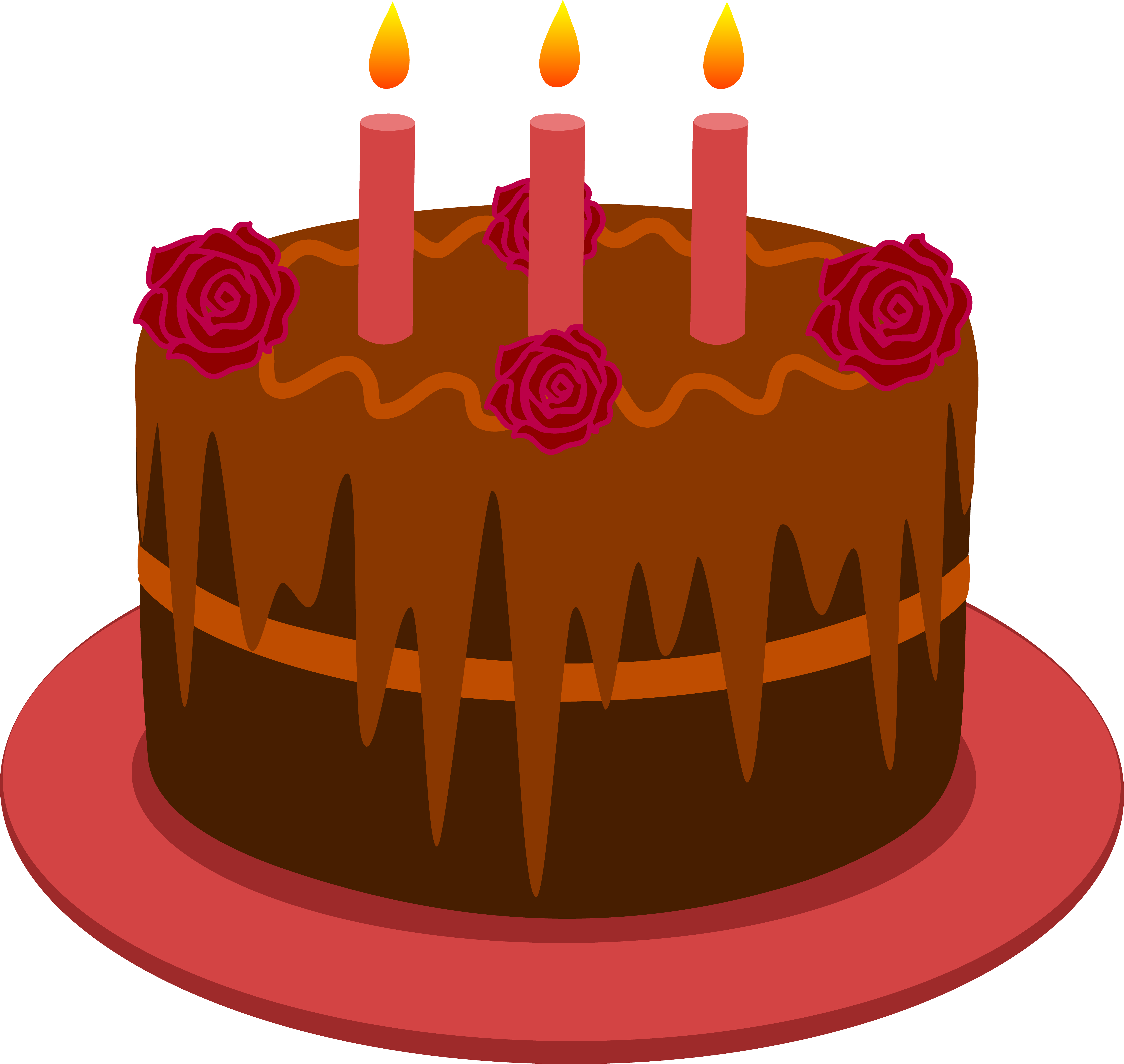 Chocolate Clipart Animated - Chocolate Birthday Cake Cartoon (6055x5733)