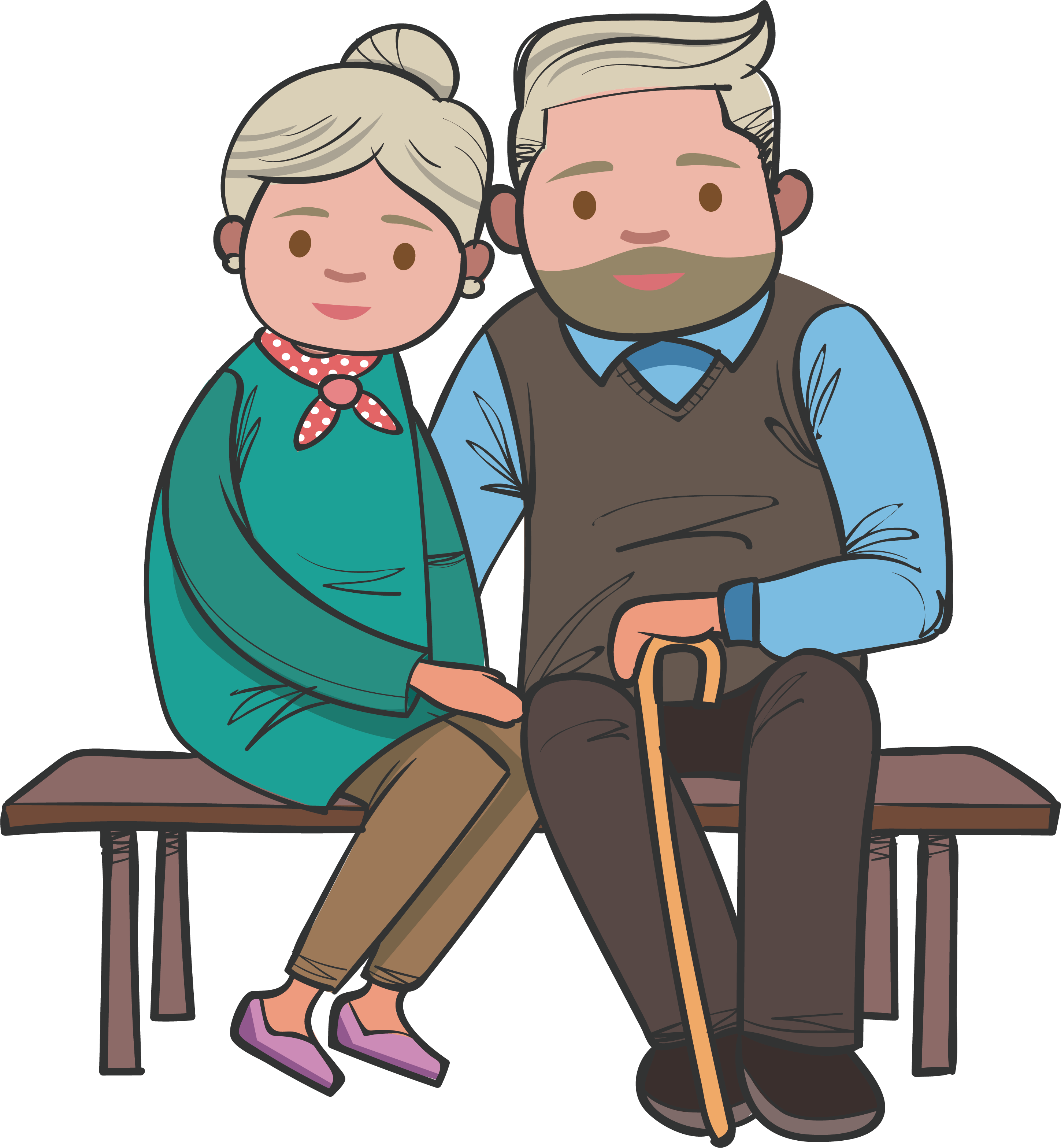 Bench Old Age Grandparent - Old Age Png (2897x3134)