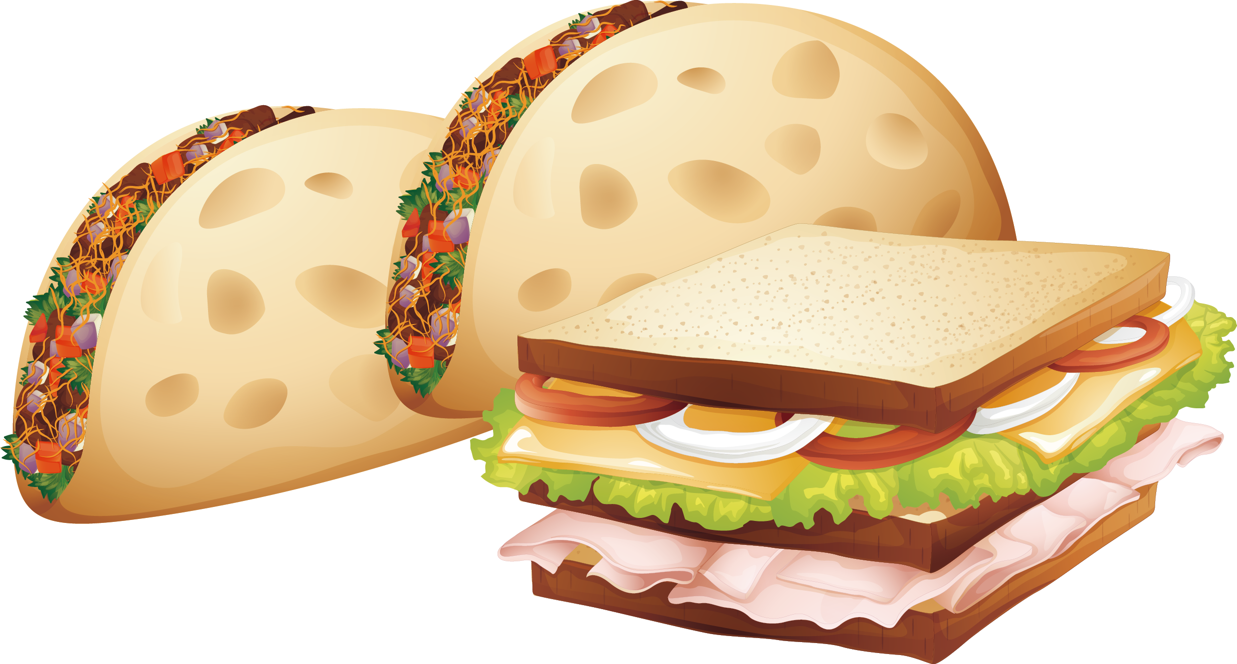Chicken Nugget Hamburger French Fries Illustration - Chicken Nugget Hamburger French Fries Illustration (2479x1332)