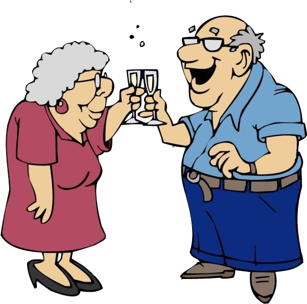 Couple Cartoon Old Age - Download (826x712)