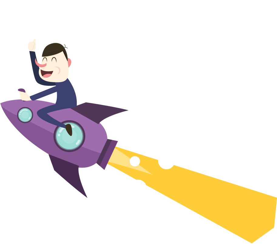 Rocket Ride Cartoon Man - Rocket Ride Cartoon Man (1000x1000)