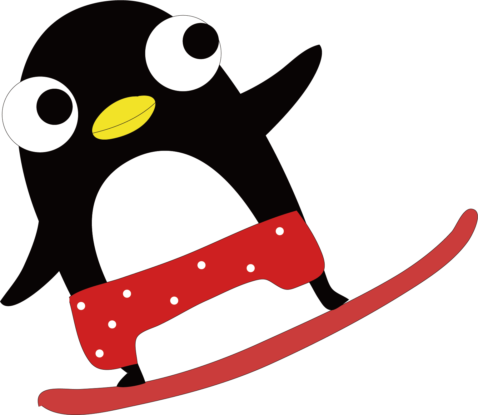 Penguin Surfing Vector - Penguin Surfing Vector (1530x1329)