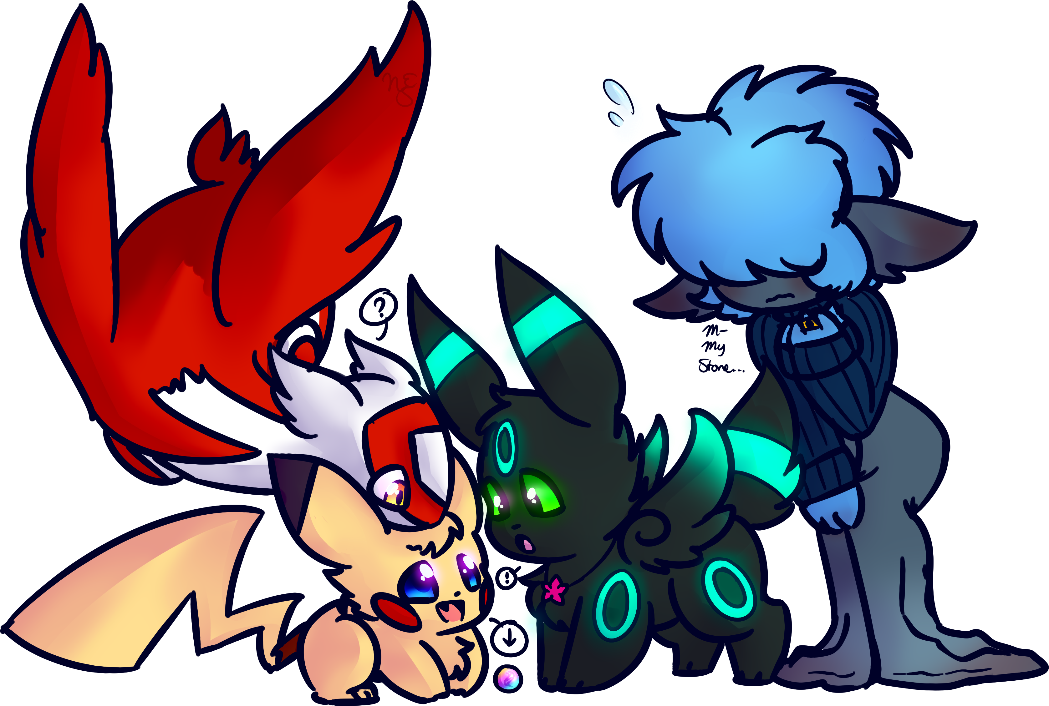 [pokemon] Moonlight Cave Group [chibi] By Nikki-tine - Chibi (3353x2258)