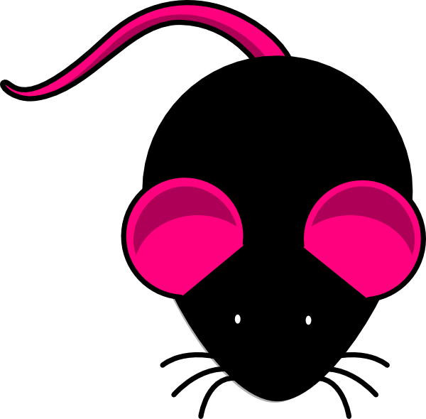 Pink Black Mouse Clip Art - Imagen De Un Raton Gris (600x590)
