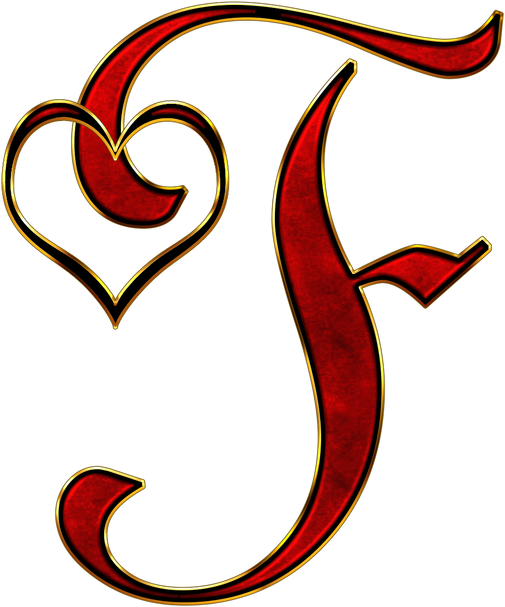 Alphabet Letter Initial Heart Png Image - Letter F Transparent Clipart (1107x1280)