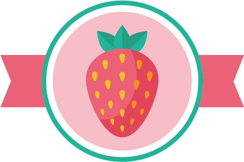 Cute Pink Strawberry Label - Cute Strawberry Logo (1000x1000)