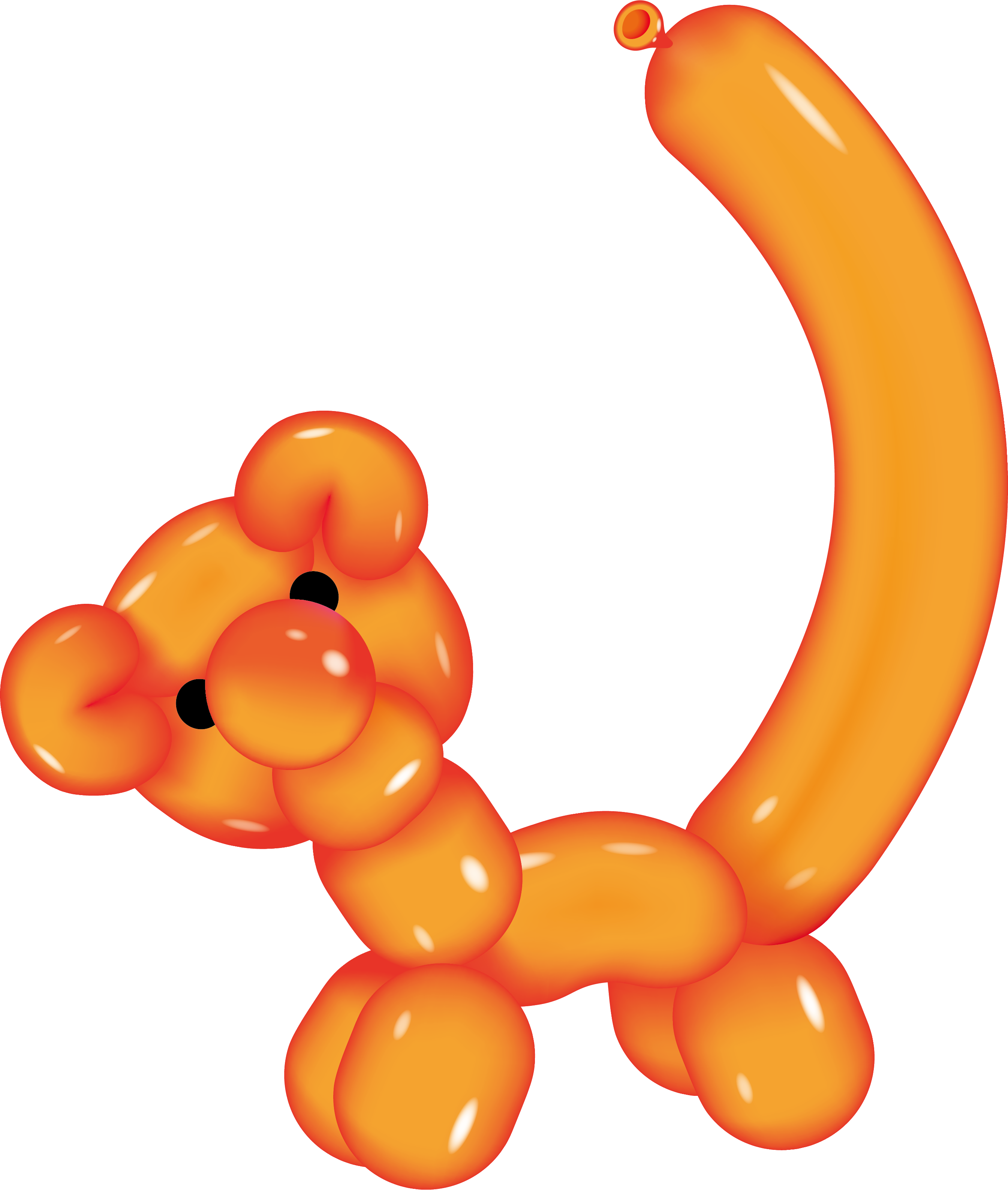 Tiger Balloon Illustration - Balloon Animal Clip Art (2689x3173)