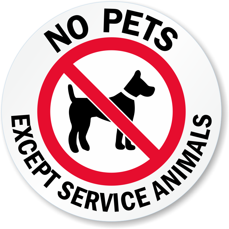 Stylish No Animals Allowed Sign Service Animal Signs - Stylish No Animals Allowed Sign Service Animal Signs (800x800)