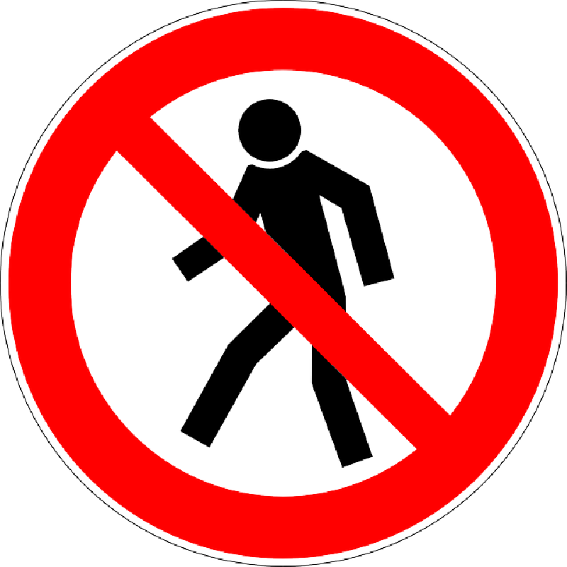 No Food Or Drink Allowed Stock Clip Art Library - Pedestrian Prohibited Sign Png (800x800)