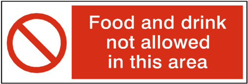Food And Drink Not Allowed Hygiene Sign - Do Not Climb On Roof Sign (600x600)