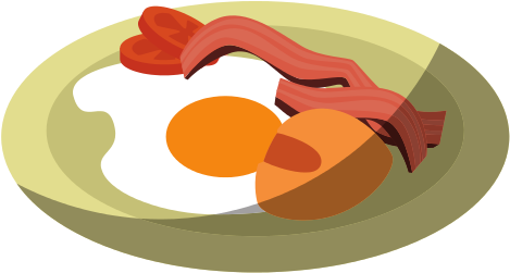 Breakfast Food Design Bacon And Eggs Vector - Illustration (550x550)