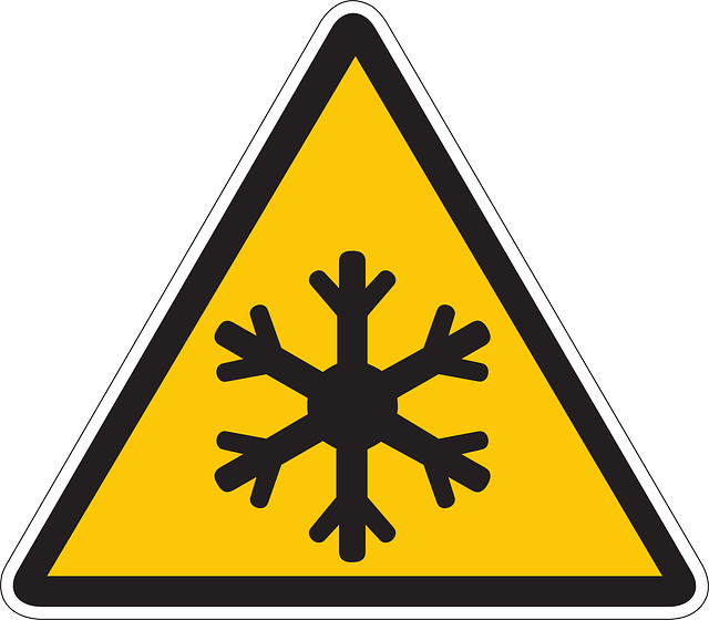 Symbol, Low, Information, Snow, Warning, Flake - Snow Caution Sign (640x560)