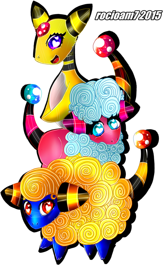 Ampharos By Rocioam7 - Illustration (600x943)