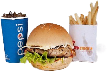 Grill Chicken Burger With Cheese, French Fries 1, Soft - French Fries (400x350)