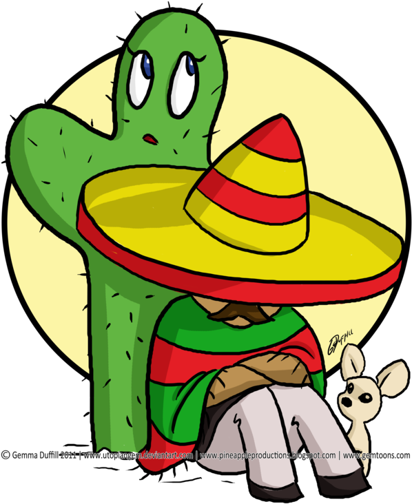 Cactus Clipart Png Download - Sombrero Chibi (600x739)