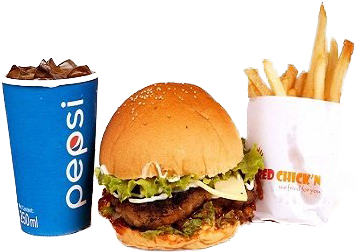 Beef Burger With Cheese, French Fries 1, Soft Drinks - French Fries (400x350)