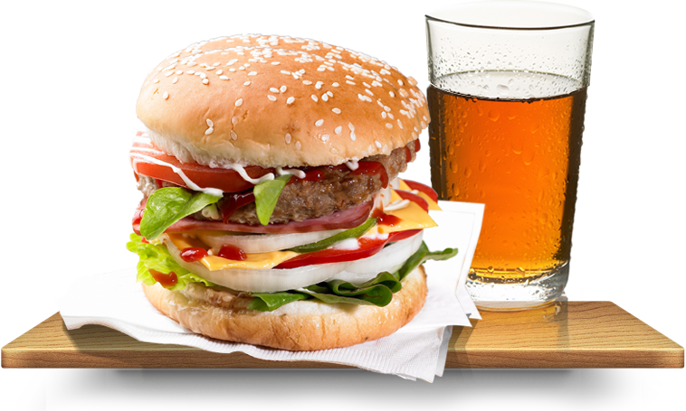 Game Day Burger And Fries - Burger Cola Png (758x455)