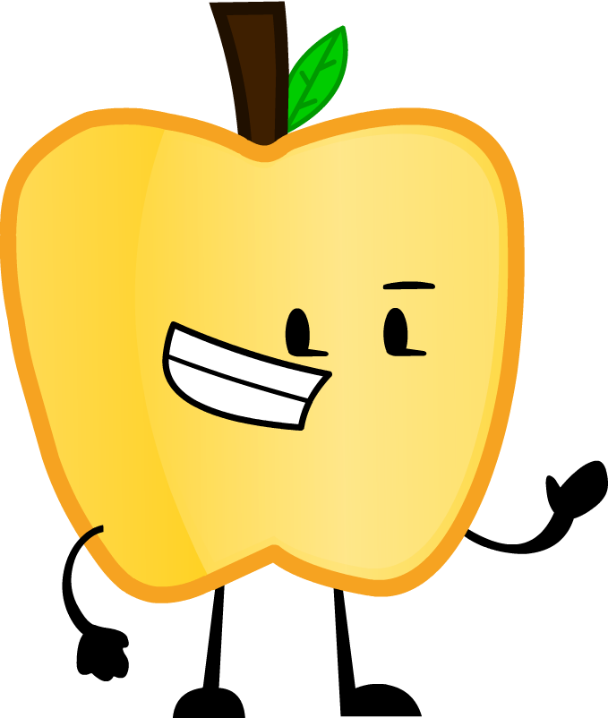 Ew Gold Apple Pose - Fruits Png File Cartoon (679x802)