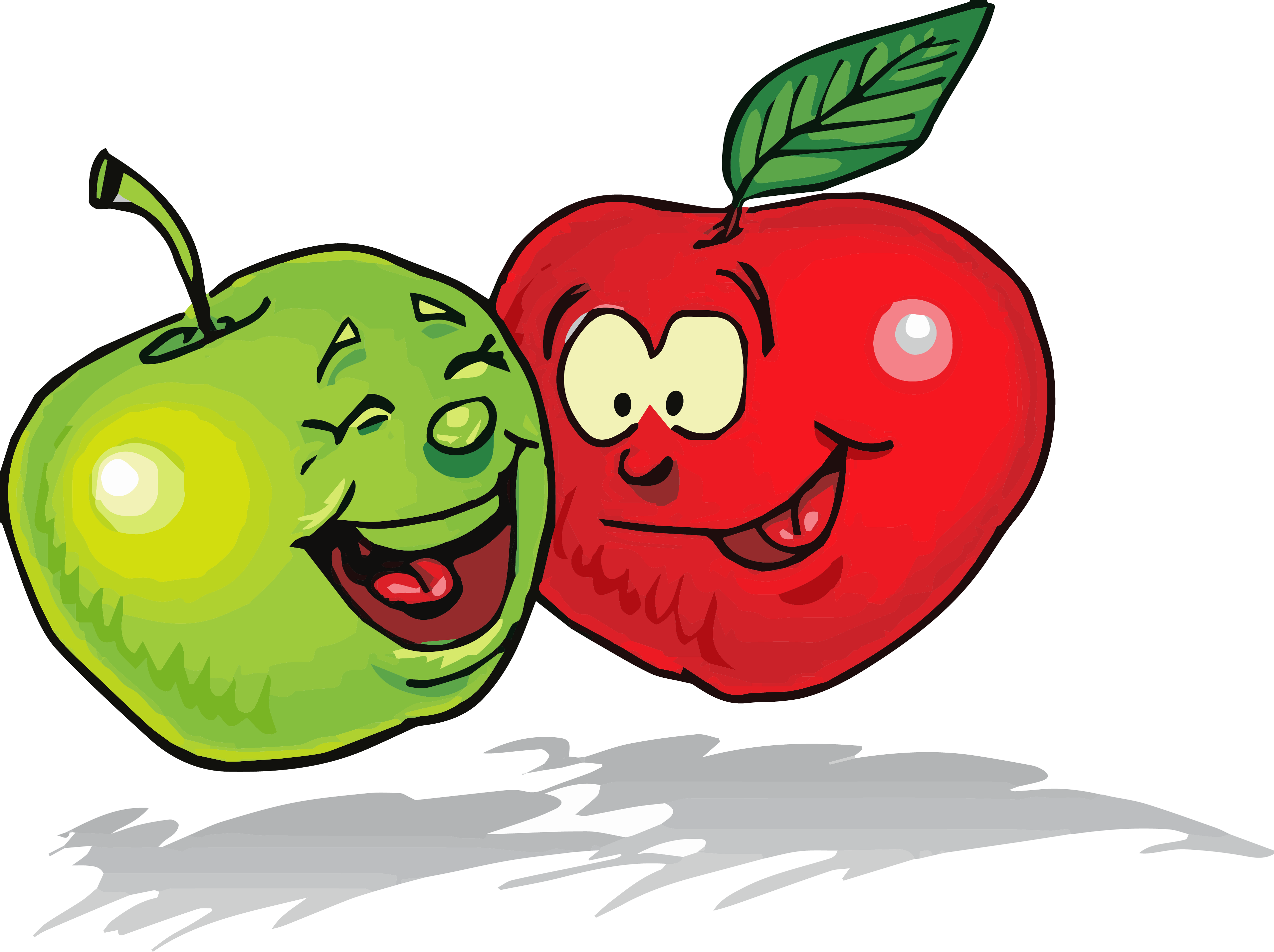 Apple Green Red Clipart Png - Healthy Food Clipart Free (3828x2860)