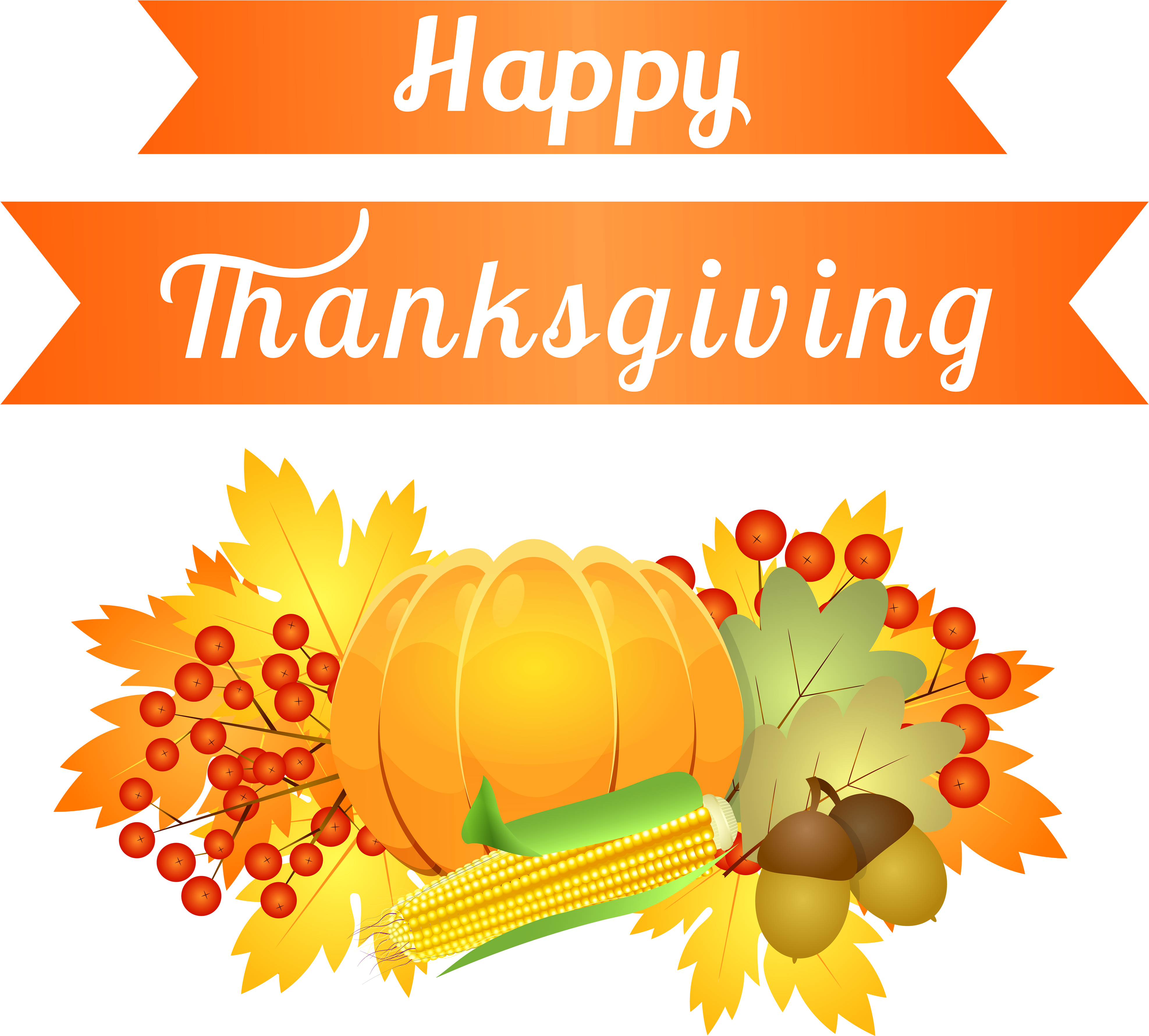 Happy Thanksgiving Clipart Png (4000x3607)