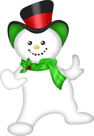 Christmas Snowman Clip Art - Cartoon (310x450)