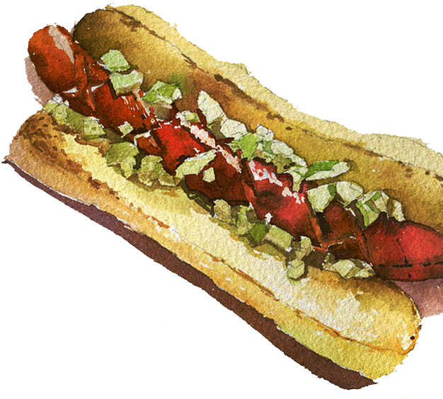 Chicago-style Hot Dog Choripxe1n Breakfast Sandwich - Chicago-style Hot Dog Choripxe1n Breakfast Sandwich (658x683)